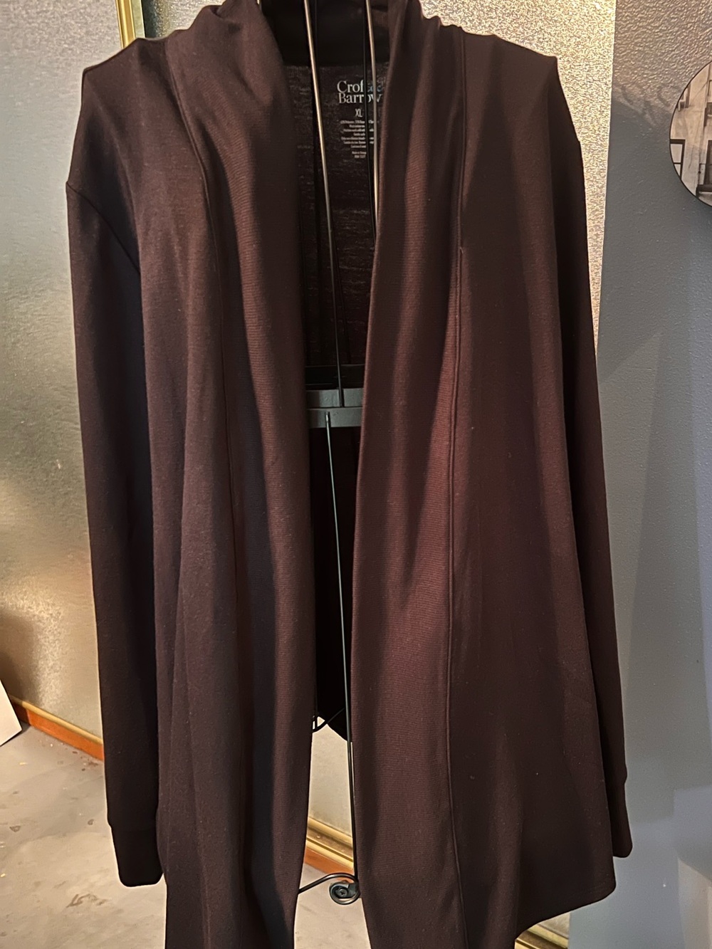 Women’s Croft & Barrow Black Open-Front Sweater